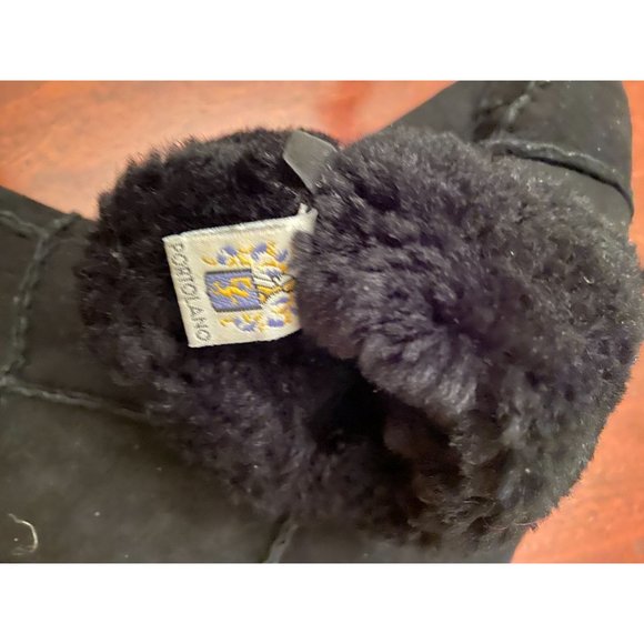 Ladies Portolano Shearling Black Gloves Size M - Picture 3 of 4